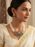 Traditional Pearl Choker Necklace Set