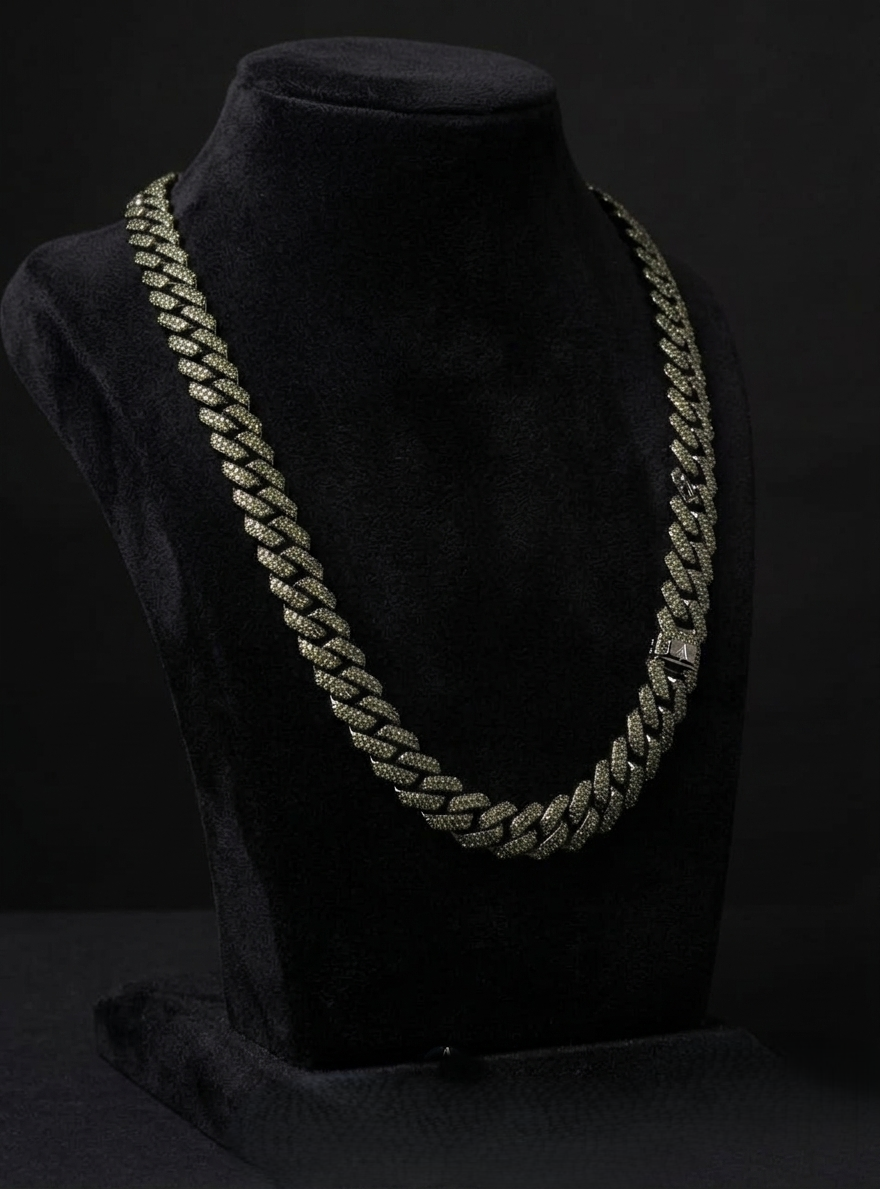 Unisex Olive Green Cartier Inspired Chain