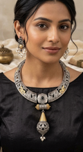 Antique Oxidized Pendant Necklace Set