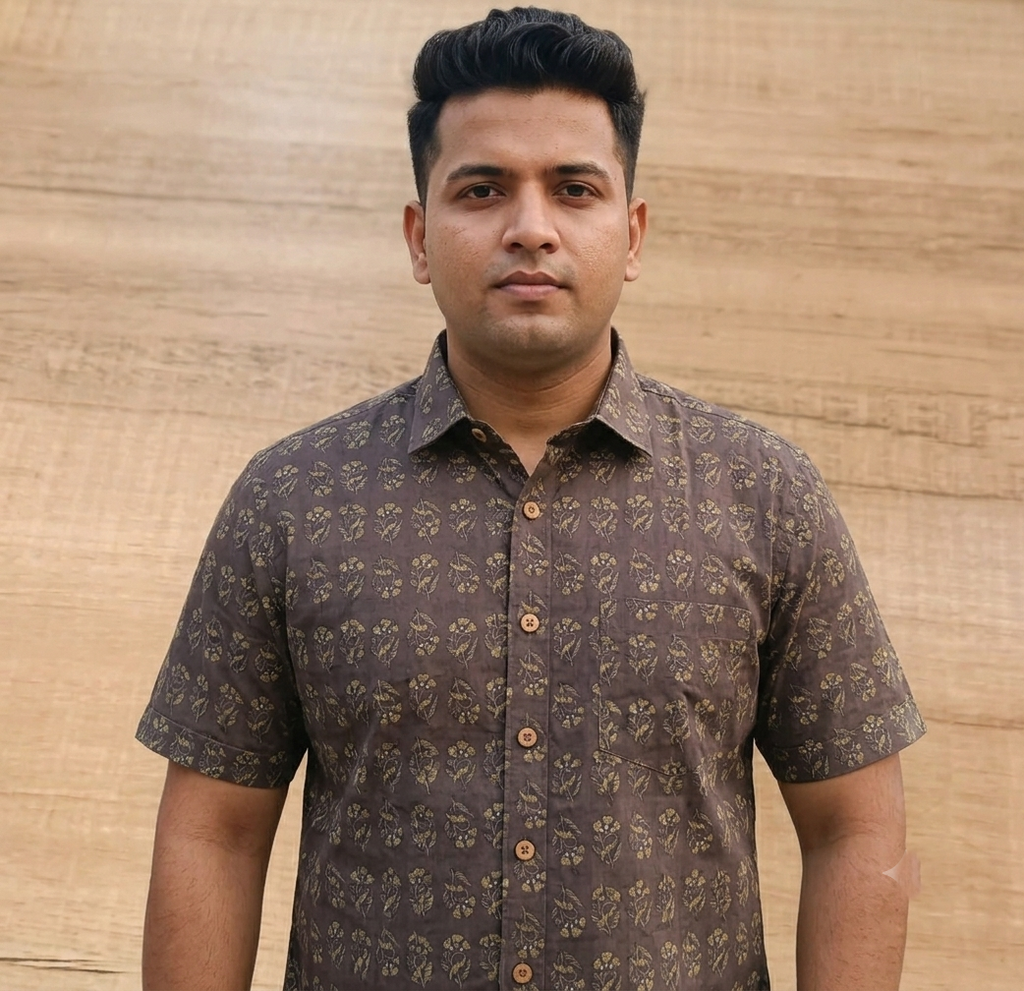 Men's Premium Floral Printed Half Sleeve Shirt