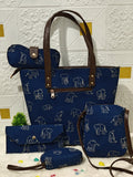 Elephant Print Handbag Combo Set