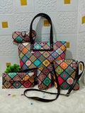 Multicolor Mosaic Handbag Combo Set