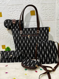 Black Printed Handbag Combo Set