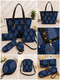 Blue Printed Handbag Combo Set