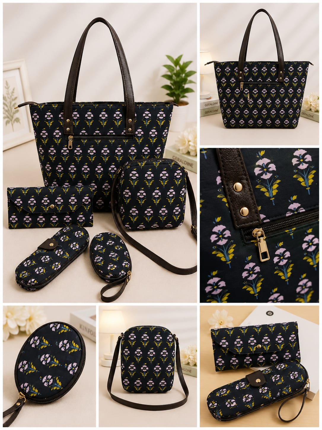 Floral Printed Handbag Combo Set