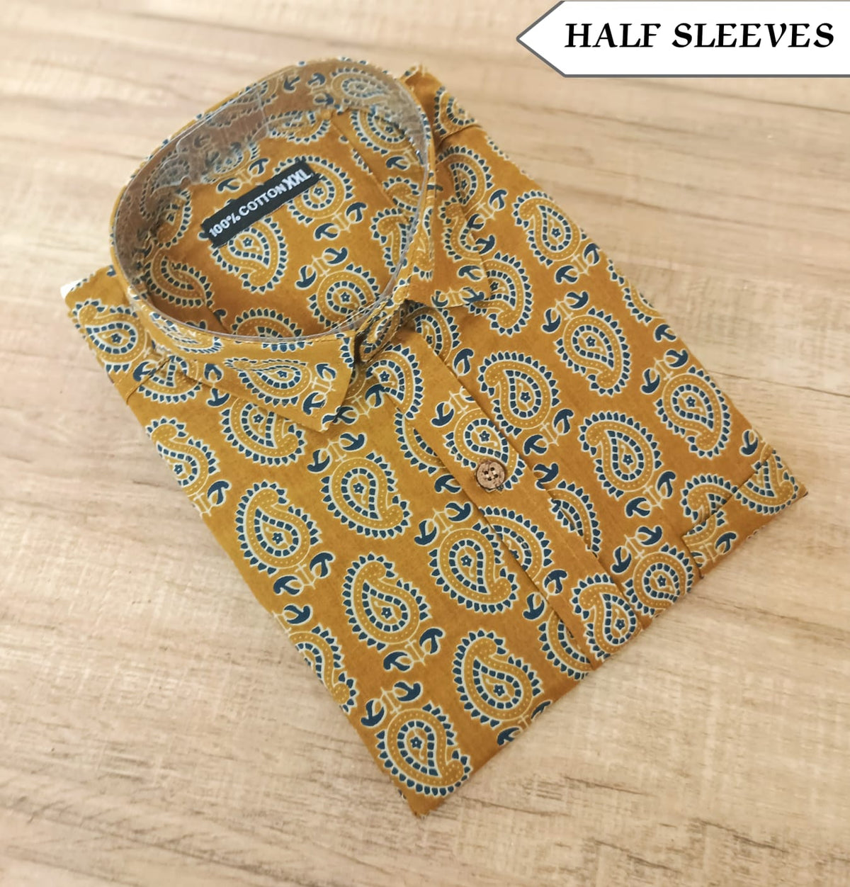 Mustard Paisley Cotton Shirt