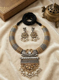 Antique Pearl Pendant Necklace Set with Earrings