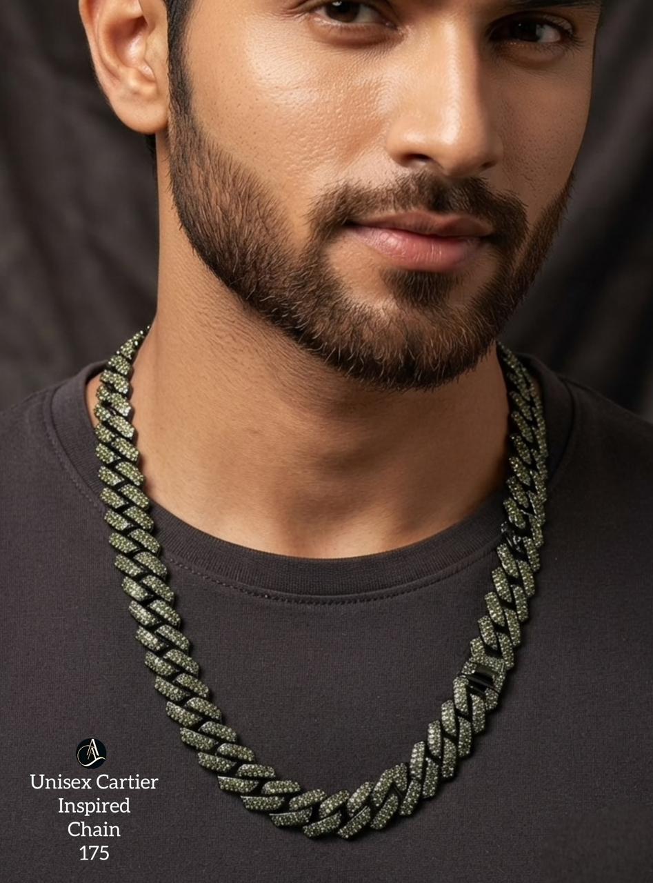 Unisex Olive Green Cartier Inspired Chain