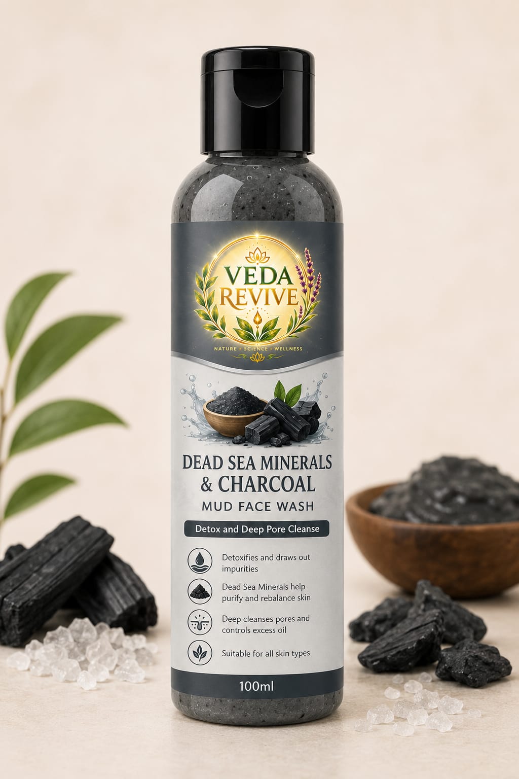 Dead Sea Minerals & Charcoal Mud Face Wash